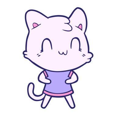 çizgi film mutlu kedi parlak neon renkli