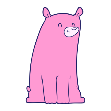 parlak neon renkli çizgi film ayısı