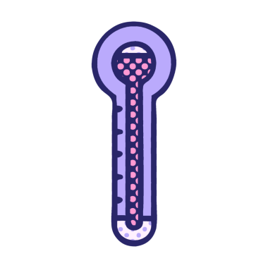 parlak neon renkli cam termometrenin çizgi filmi