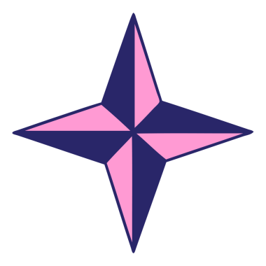 Parlak neon renkli bir yıldız sembolünün ikonik dövme biçimi