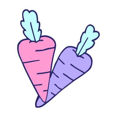 karikatür karalama organik havuçlar parlak neon rengi