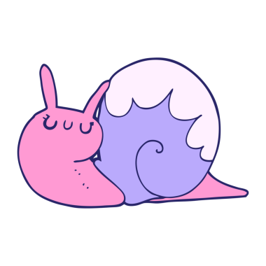 Parlak neon renkli sevimli çizgi film salyangozu