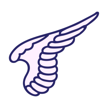 parlak neon renkli geleneksel bir kanat dövmesi