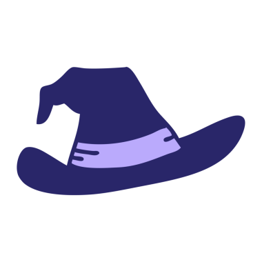 parlak neon renkli ürkütücü cadı şapkası çizgi filmi.