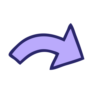 Parlak neon renkli işaret eden okun sevimli çizgi filmi