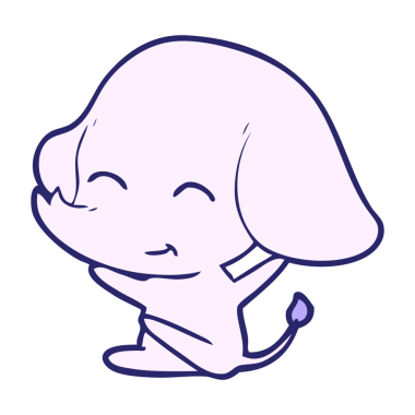 Parlak neon renkli şirin bir fil.