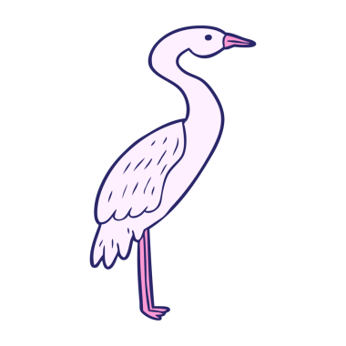 parlak neon renkli leylek çizgi filmi