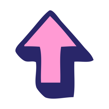 Parlak neon rengi bir okun sevimli çizgi filmi