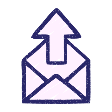 e-posta sembolü parlak neon rengi