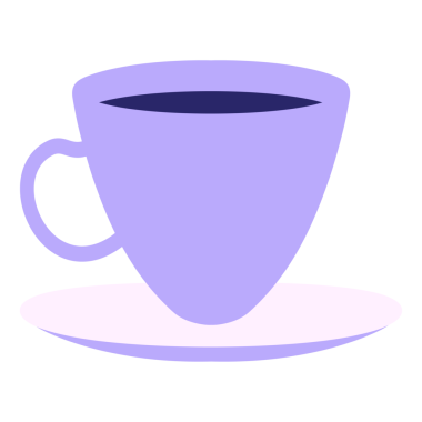 Kahve fincanı ve parlak neon renkli çay tabağı.