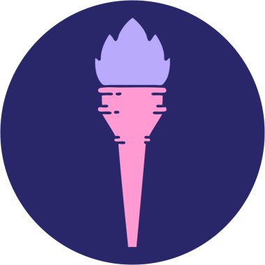 Parlak neon rengi yanan bir meşalenin ikonik dövme şekli