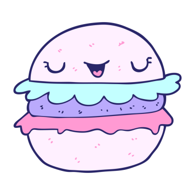 parlak neon renkli çizgi film burgeri