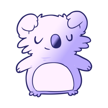 Parlak neon renkli sevimli çizgi film koalası.