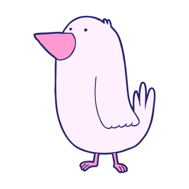 parlak neon renkli çizgi film kuşu