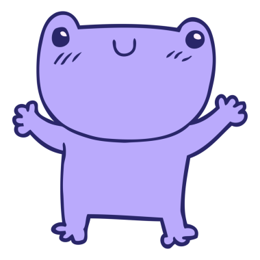 parlak neon renkli çizgi film kurbağası