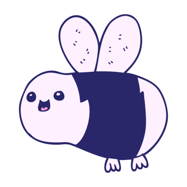 parlak neon renkli çizgi film arısı