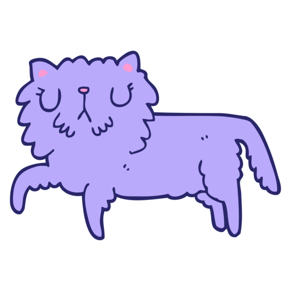 parlak neon renkli çizgi film kedisi