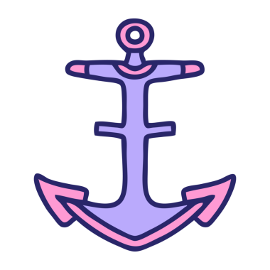 Parlak neon renkli bir çapanın ikonik dövme biçimi görüntüsü