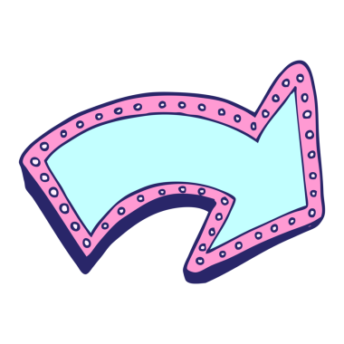 Parlak neon renkli ok pankartı tasarımı