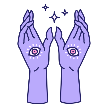 Parlak neon renginde el çizimi karikatür çizimi