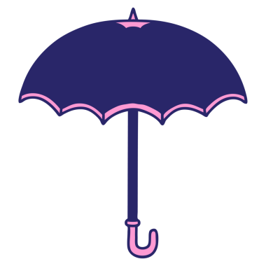 parlak neon renkli geleneksel bir şemsiye dövmesi