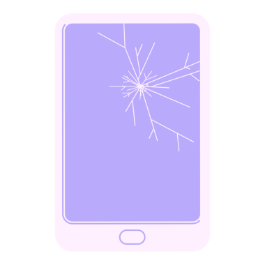 Kırık tablet aygıtı parlak neon rengi