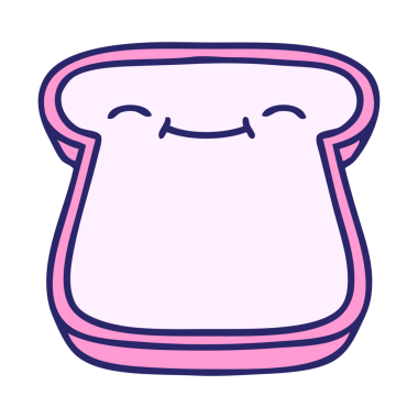 Yüzü parlak neon renkli bir ekmek dilimi.