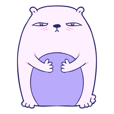 Çizgi film yorgun, parlak neon renkli ayı.