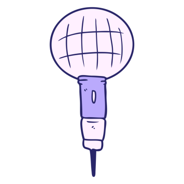 parlak neon renkli çizgi film mikrofonu