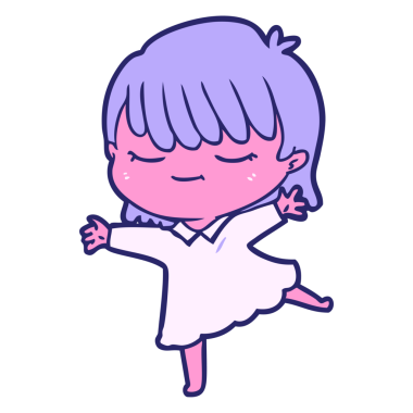 Parlak neon renkli çizgi film kadını