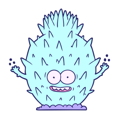 parlak neon renkli çizgi film kaktüsü