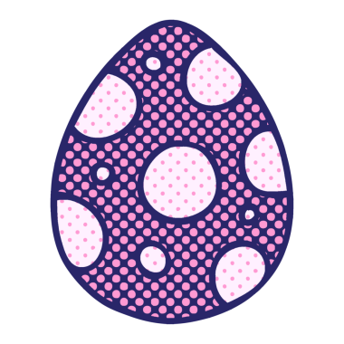 Çizgi roman tarzı tuhaf Paskalya yumurtası parlak neon renkli.