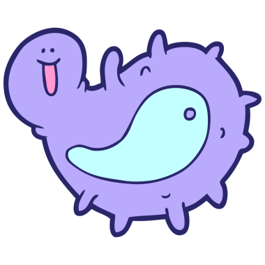 parlak neon renkli çizgi film mikrobu