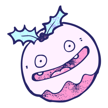 parlak neon rengi karikatür noel pudingi