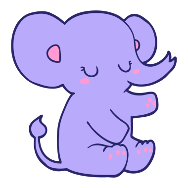 parlak neon renkli çizgi film fili