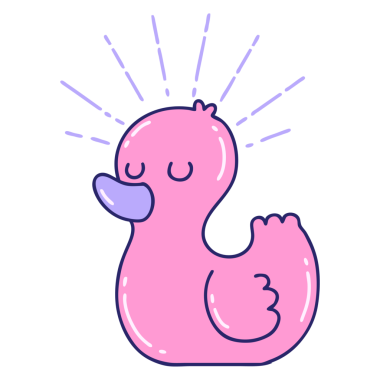 Parlak neon renkli geleneksel dövme stili plastik ördeğin çizimi