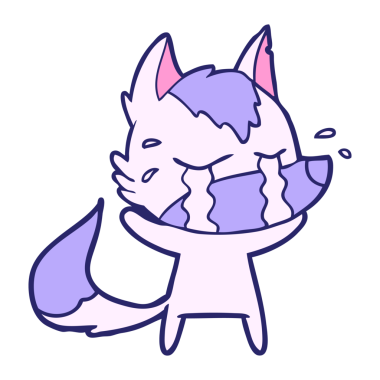 parlak neon renkli ağlayan kurt çizgi filmi