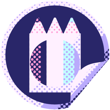 parlak neon rengi ile renklendirme kalemleri grafik vektör illüstrasyon dairesel etiketi paketi