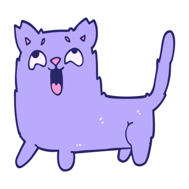 çizgi film karalaması parlak neon renkli komik kedi