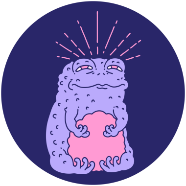 Parlak neon renkli bir dövme tipi karakteri simgesi