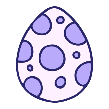 El çizimi karikatür Paskalya yumurtası. Parlak neon rengi.