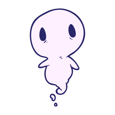 Parlak neon renkli şirin çizgi film hayaleti.