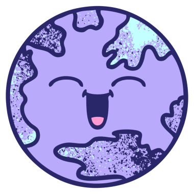 Dünya gezegeninin parlak neon renkli retro grunge desen karikatürü