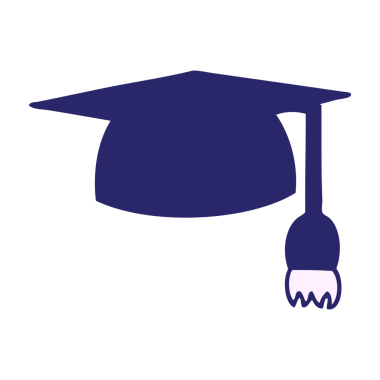 Parlak neon renkli mezuniyet şapkası.