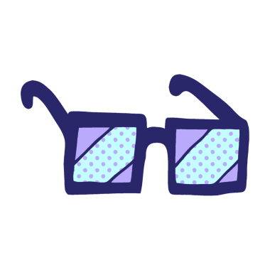 karikatür kare gözlükleri parlak neon renginde