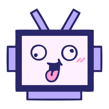 Parlak neon renkli bir robot kafası.