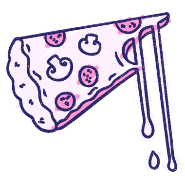 Pizza Tebeşiri Parlak neon rengi çiziyor