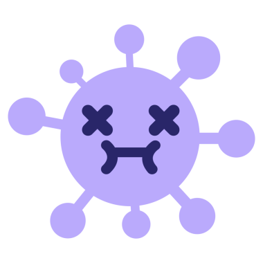 Parlak neon renkli sevimli ölü virüs