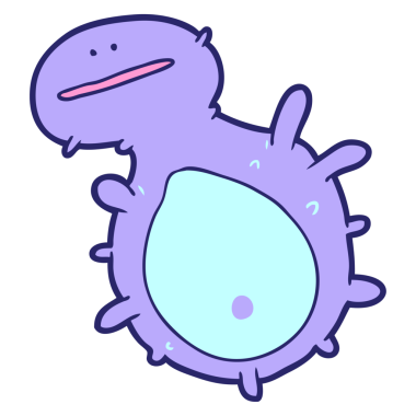 parlak neon renkli çizgi film mikrobu