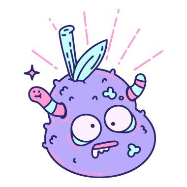 Geleneksel dövme stili parlak neon renkli çürük armut çizimi